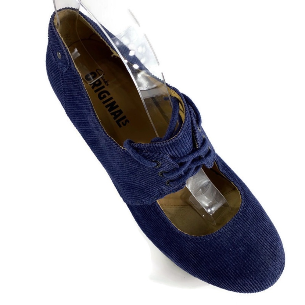 Clarks Originals Vogue Tulip Blue Corduroy Sz 9.5M